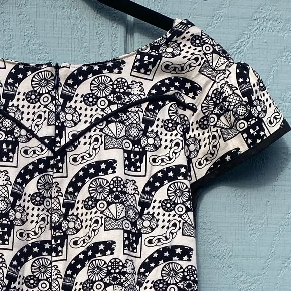 Black and white graphic Nooworks dress; local San Francisco designer; size M - Picture 4 of 5